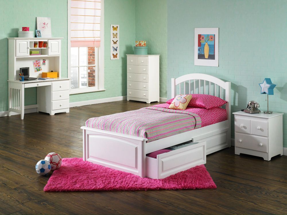 Atlantic Furniture Windsor Double Arch Twin Storage Platform Bed